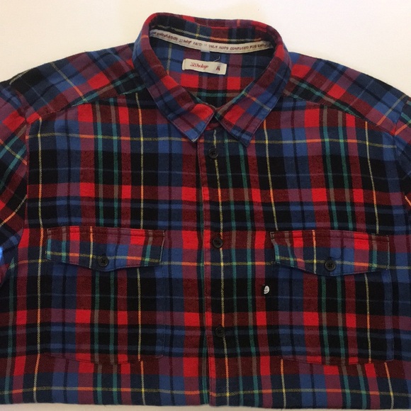 Cheap Monday Red Plaid Button Up Casual Shirt - Picture 2 of 8